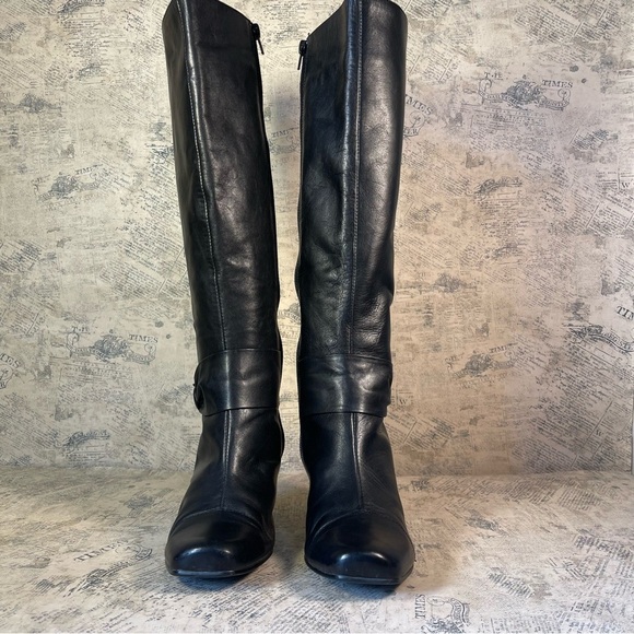 LOCALE soft black leather boots with a bow on the side - Picture 3 of 15